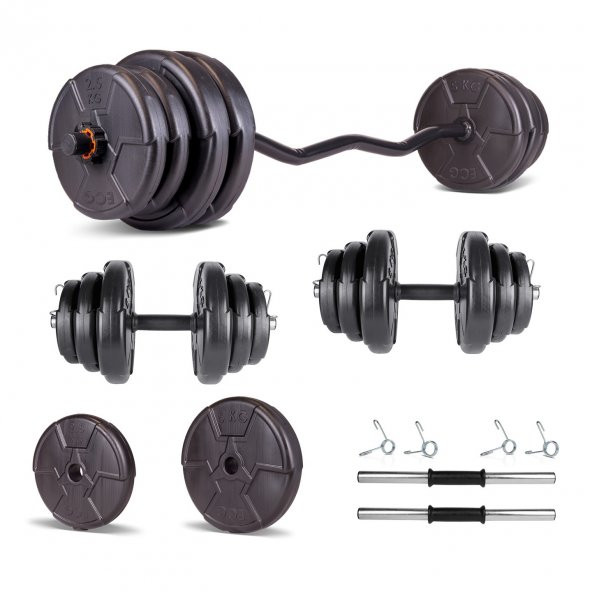 Ecgspor HERO Serisi 35 KG Z BAR Dambıl Seti ve Fitness Ağırlık Seti ürün görseli 1