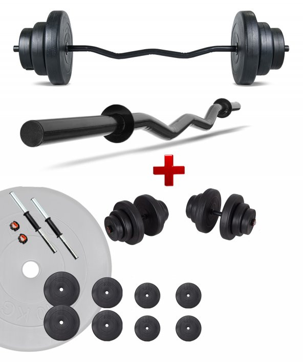 Ecgspor Z BAR Dambıl Seti ve Fitness Ağırlık Seti 45 KG ürün görseli 1