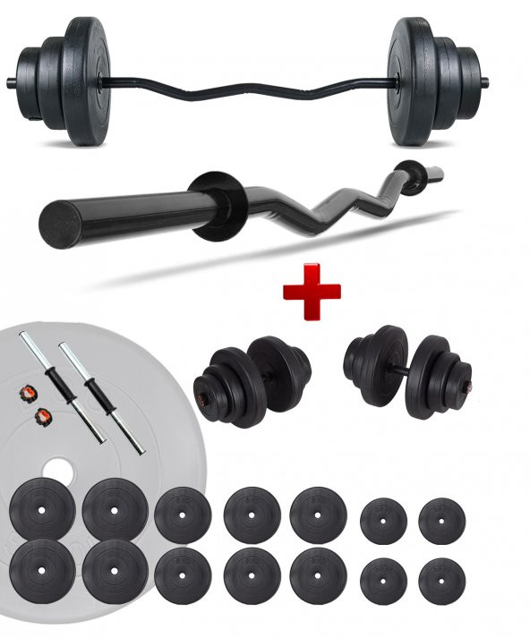 Ecgspor Z BAR Dambıl Seti ve Fitness Ağırlık Seti 85 KG ürün görseli 1