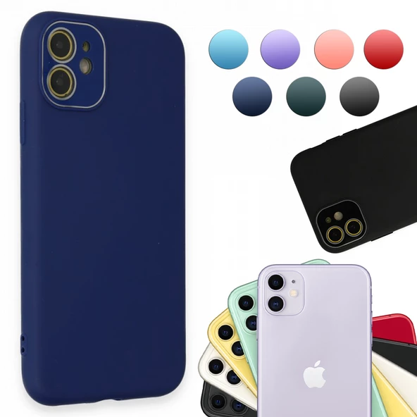 FitCase iPhone 11 Glass Kamera Korumalı Lansman Silikon Kapak ürün görseli 1