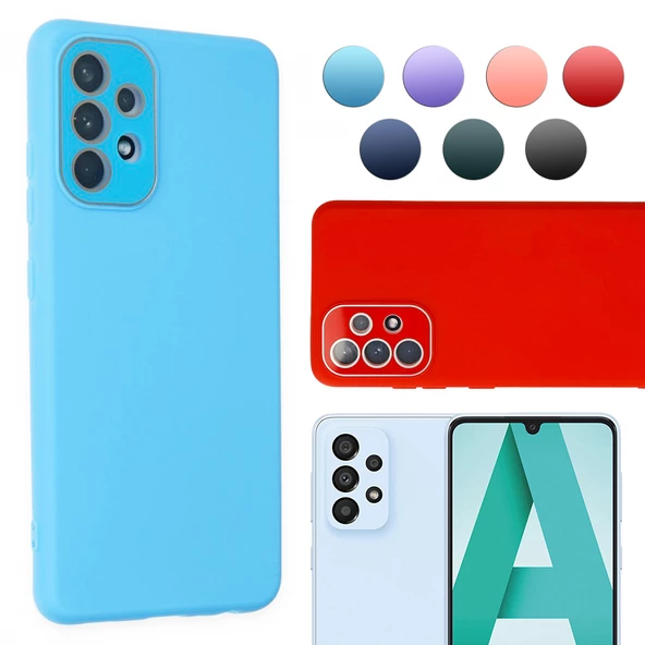 FitCase Samsung Galaxy A33 5G Glass Kamera Korumalı Lansman Silikon Kapak ürün görseli 1