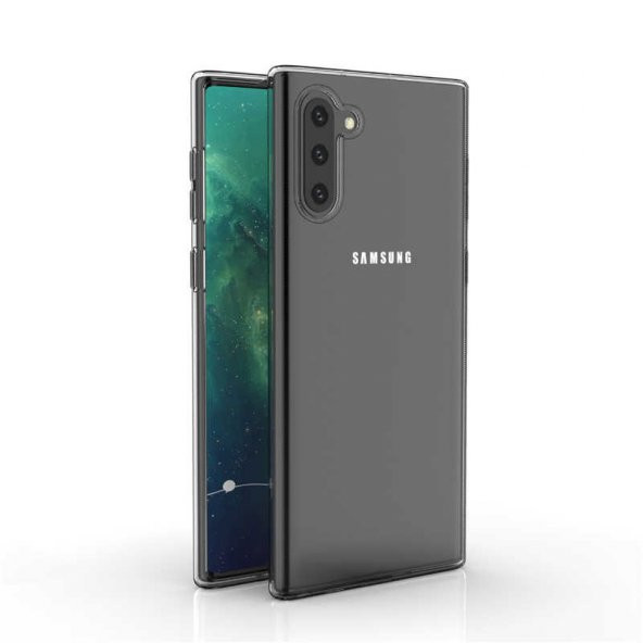 Galaxy Note 10 Şeffaf Süper Silikon Kılıf - Resim 5