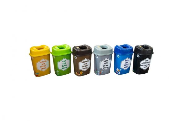 Sağlam Plastik Sıfır Atık Kutusu - Geri Dönüşüm Kutusu 6'lı Set 60 Lt ürün görseli 1