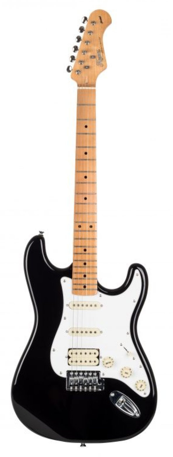 Kozmos KST-57HSS-GMN-BK 57 HSS Akçaağaç Klavye Siyah Elektro Gitar ürün görseli 1