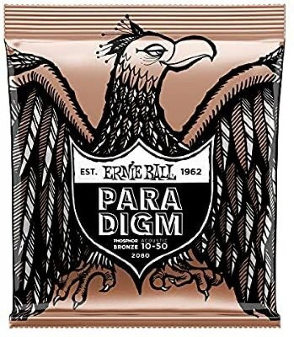 ERNIE BALL P02080 Paradigm Ekstra Light Fosfor Bronz 10-50 Akustik Gitar Tel Seti ürün görseli 1