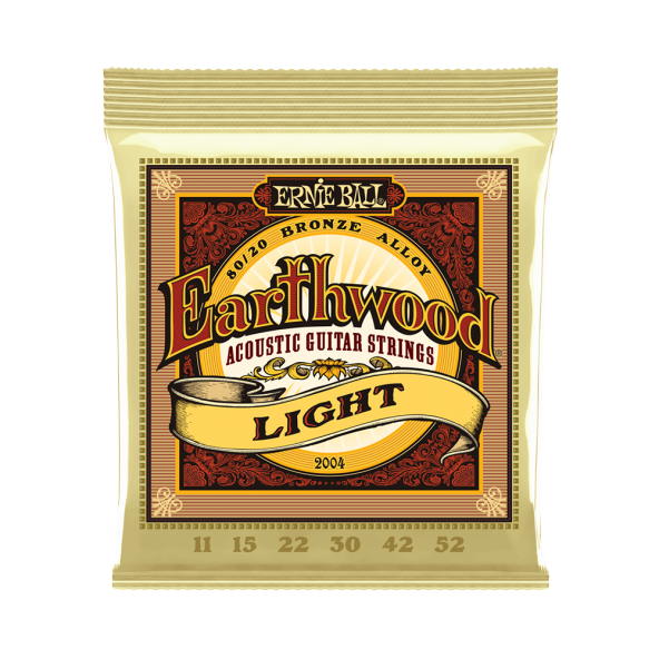 Ernie Ball P02004  Earthwood Light 80/20 Bronze 0.11 - 0.52 Akustik Gitar Teli ürün görseli 1
