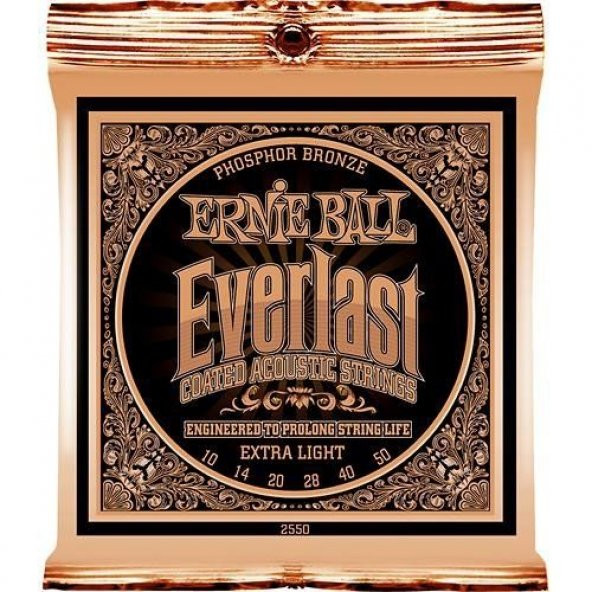 Ernie Ball P02550 Everlast Akustik Gitar Teli (Extra Light) ürün görseli 1