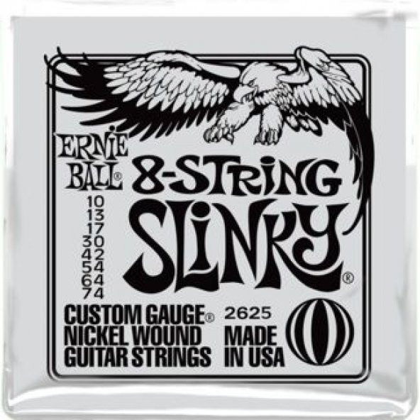 Ernie Ball P02625 Slinky Electric Nickel Wound 8 Telli 0.10 - 0.74 Elektro Gitar Teli ürün görseli 1