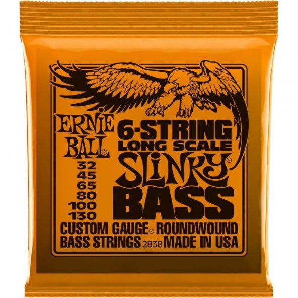 Ernie Ball P02838 Slinky Nickel 32-130 (6 Telli) Bas Gitar Teli ürün görseli 1