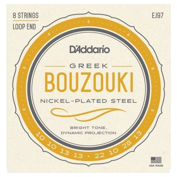 DADDARIO EJ97 BUZUKİ TEL SETİ, 8'Lİ TAKIM, NICKELPLATED STEEL WO ürün görseli 1