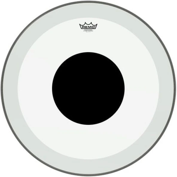 REMO P3-1324-10- Powerstroke® P3 Şeffaf Top Black Dot™ 24" Bas Davul Derisi ürün görseli 1