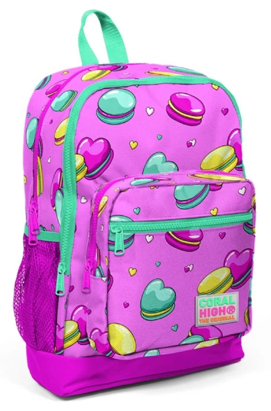 Coral High Pembe Makaron Baskılı İlkokul ve Günlük Sırt Çantası - Kız Çocuk ürün görseli 1