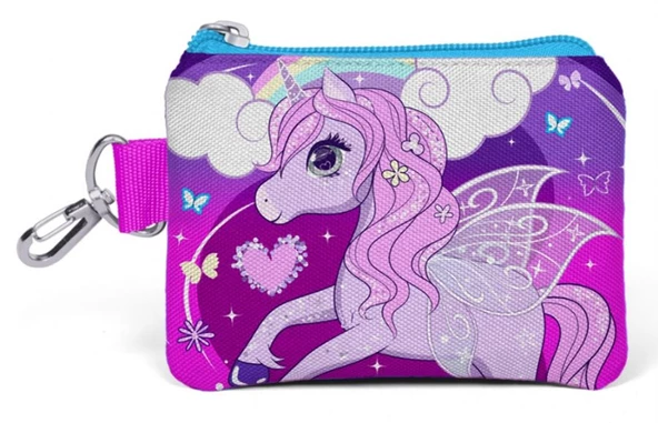 Coral High Pembe Unicorn Desenli Bozuk Para Çantası - Kız Çocuk ürün görseli 1