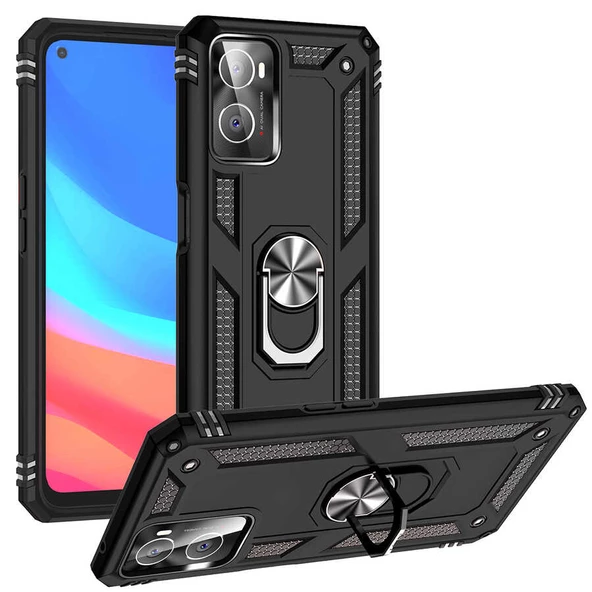 Gpack Oppo A76 Kılıf Vega Sert Silikon Tank Standlı Yüzüklü Mıknatıslı ürün görseli 1