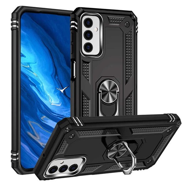 Gpack Samsung Galaxy M23 Kılıf Vega Sert Silikon Tank Standlı Yüzüklü Mıknatıslı ürün görseli 1
