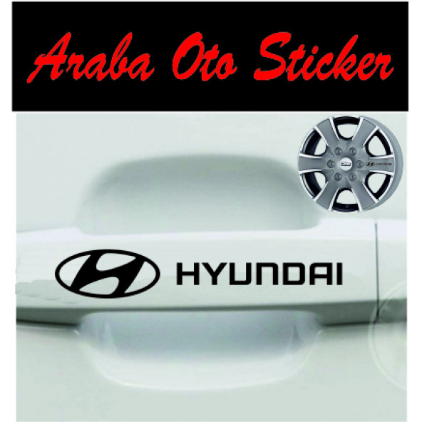 Hyundaı Kapı Kolu Araç Sticker 8 Adet ürün görseli 1
