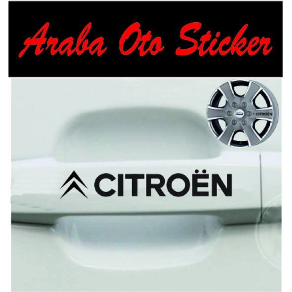 Citroen Kapı Kolu Jant Oto Sticker (8ADET) ürün görseli 1