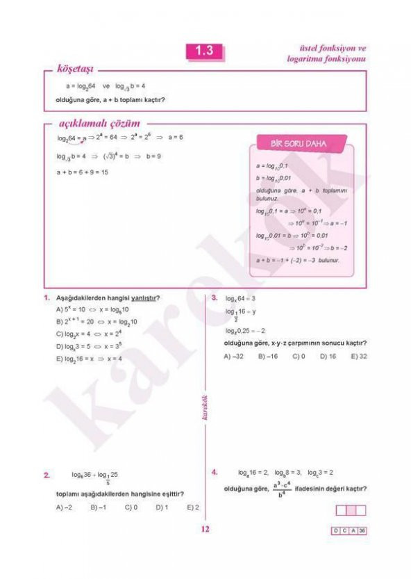 Logaritma Sıfır Karekök Yayınları - Resim 4