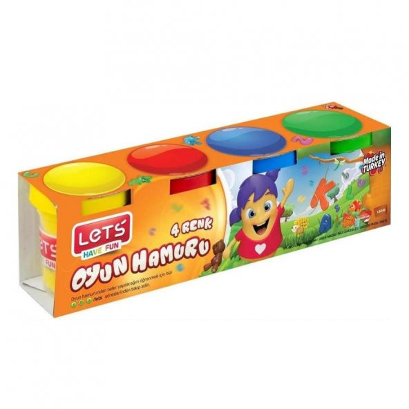 Oyun Hamuru 4 Lü Ana Renkler 460 gr Lets Oyun Hamur Seti 4 Renk 115grx4 1 Paket ürün görseli 1