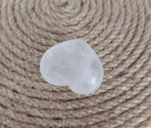 Kristal Kuvars Kalp Doğal Taş 3 cm ürün görseli 1