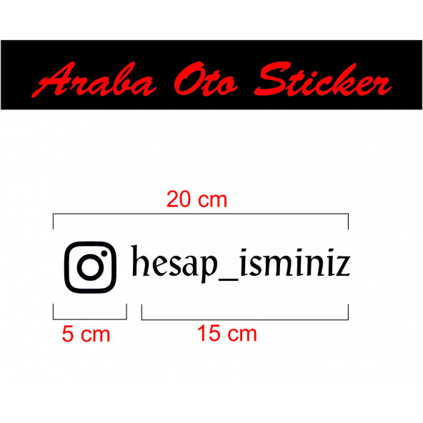 Instagram Kullanıcı Adı stıcker 20cm ürün görseli 1