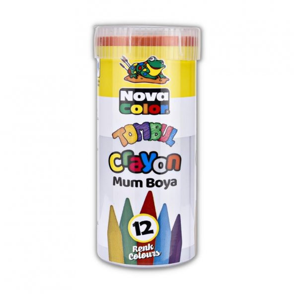 Tombul Mum Boya 12 Renk Metal Kutu 12 Renk Crayon 1 Adet Novacolor Altıgen Mum Boya Jumbo 12 Renk ürün görseli 1