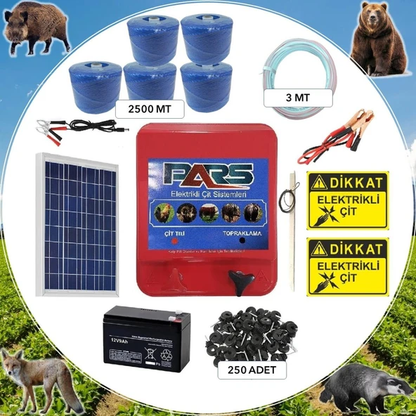 Pars Elektrikli Çit Ayı-Domuz Kovucu Maxi Set 2500 ürün görseli 1