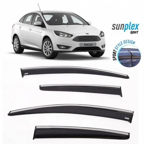 FORD FOCUS 5 HB/SEDAN 2018-2019 SUNPLEX 4LÜ KROMLU CAM RÜZGARLIĞI ürün görseli 1