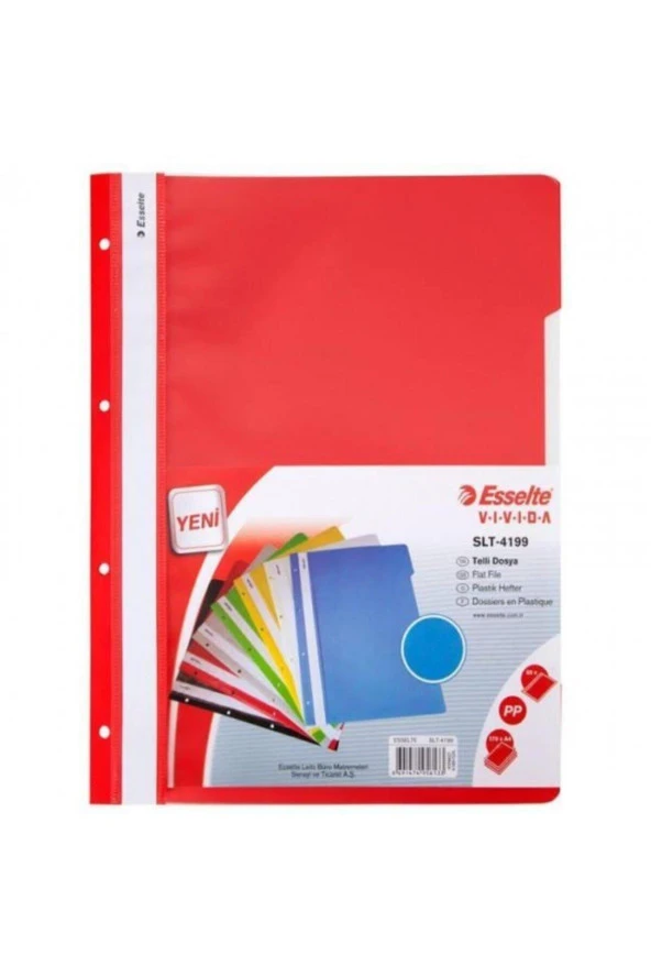 Esselte Telli Dosya Plastik A4 Kırmızı Telli Dosya (50 Li Paket) ürün görseli 1