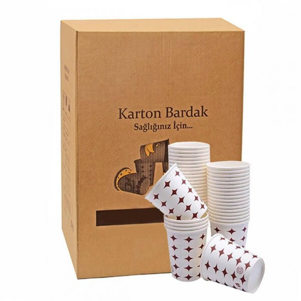 Kağıt Karton Bardak Tek Kullanımlık Çay Kahve Bardağı - 7 Oz - 3000 Adet / Koli ürün görseli 1