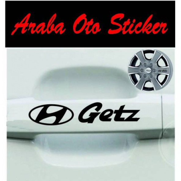 hyundai getz Kapı Kolu ve Jant sticker seti 8 adet ürün görseli 1
