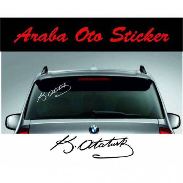 Atatürk imza oto sticker 20 cm (5Adet) ürün görseli 1