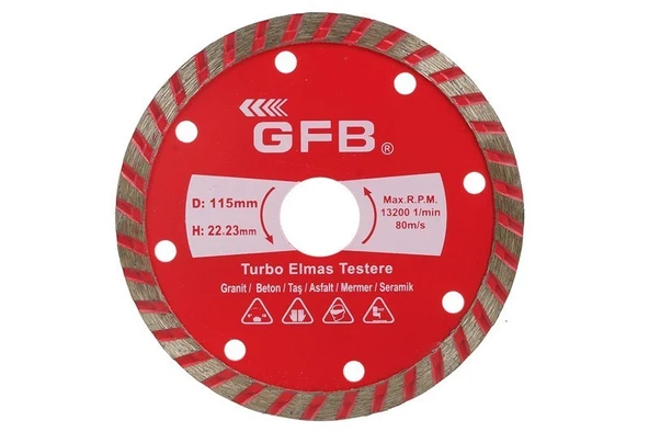 Gfb Turbo Elmas Mermer Granit Kesici Disk 230 mm ürün görseli 1
