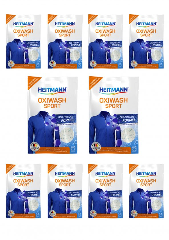 OxiWash Sport, Spor ve Fonksiyonel Kıyafetler için Leke Çıkarıcı Hijyen Sağlayıcı Toz 50 g x 10 Adet ürün görseli 1