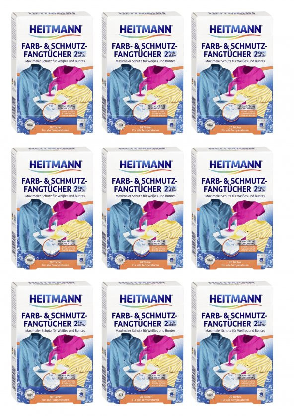 HEITMANN Renk Koruyucu ve Kir Tutucu Bez X 9 Kutu ürün görseli 1