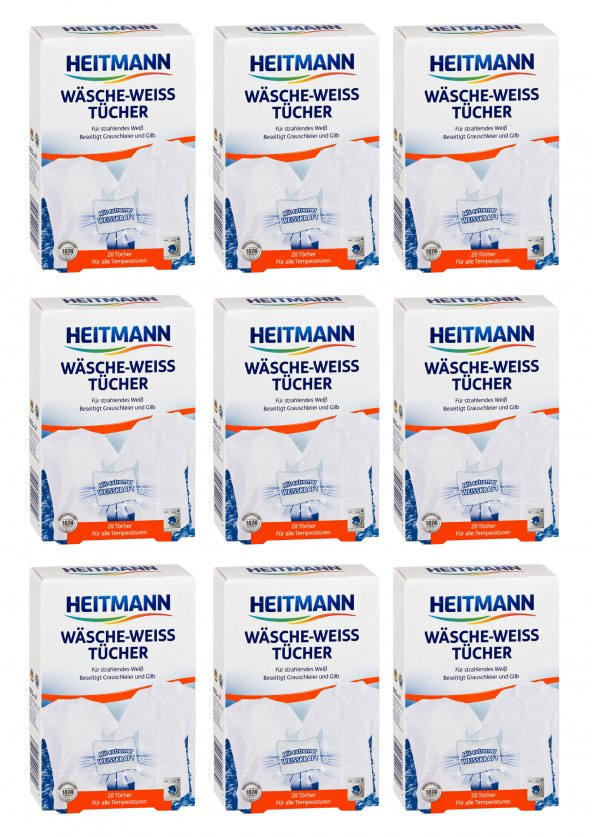 HEITMANN Çamaşır Beyazlatıcı Mendili Pratik Kullanım X 9 Kutu ürün görseli 1