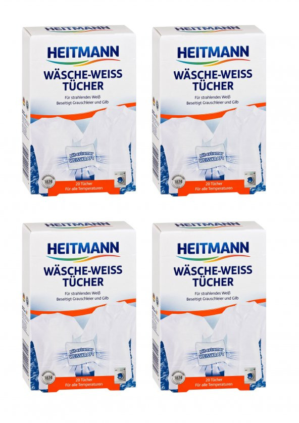 HEITMANN Çamaşır Beyazlatıcı Mendili Pratik Kullanım X 4 Kutu ürün görseli 1