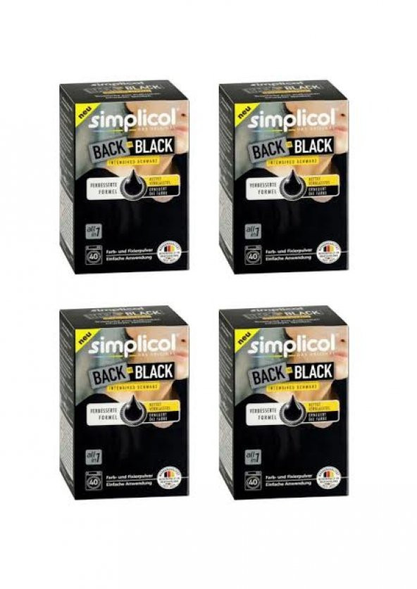 Simplicol Siyah Toz Tekstil Kumaş Boyası ve Renk Tazeleme Canlandırma x 4 Paket ürün görseli 1