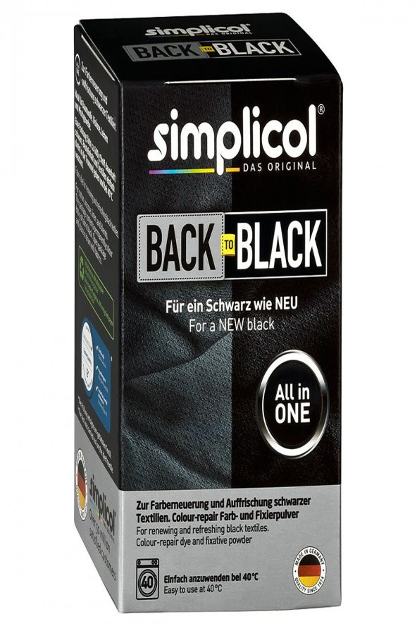 Simplicol Toz Siyah Tekstil Kumaş Boyası ve Renk Tazeleme Canlandırma Kot Canvas Keten T-Shirt 400 gr ürün görseli 1