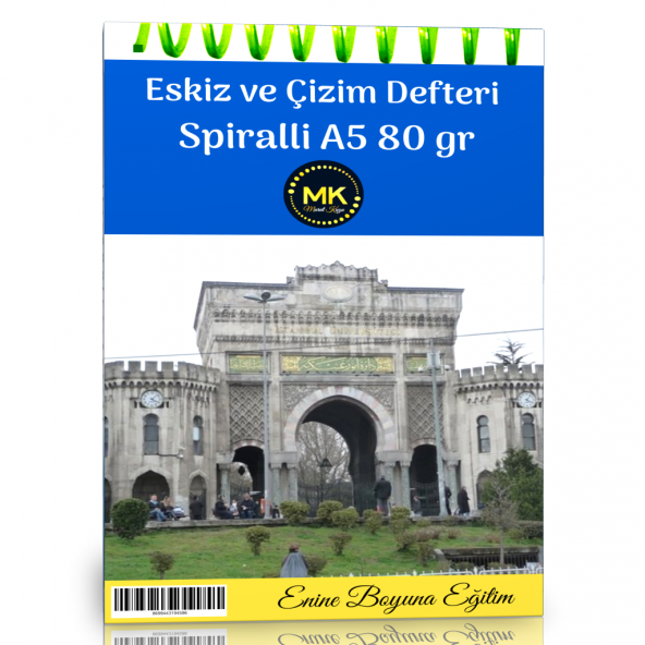 Üniversite Temalı Eskiz ve Çizim Defteri Kraft Spiralli 100 Sayfa A5 80 gr ürün görseli 1