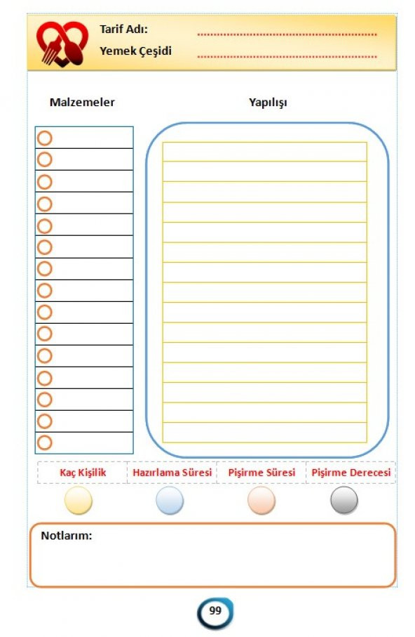 Yemek Tarifi defteri (100 Tariflik Defter) - Resim 2