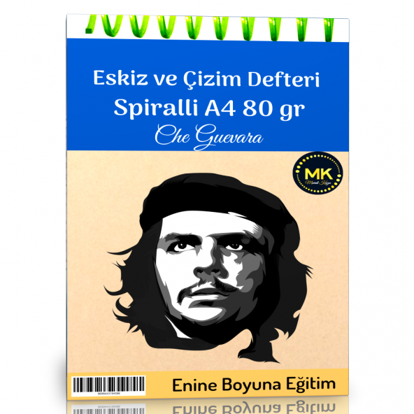 Che Guevera Temalı Eskiz ve Çizim Defteri Kraft Spiralli 100 Sayfa A4 80 gr ürün görseli 1