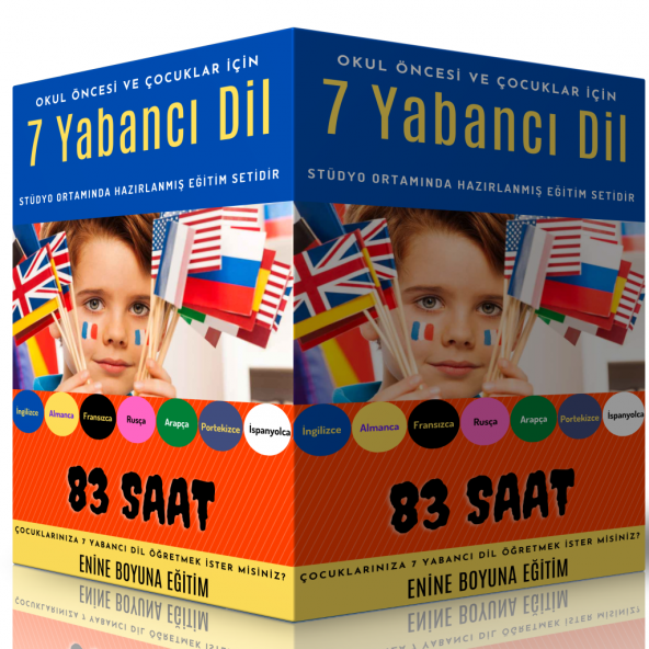 Okul Öncesi ve Çocuklar İçin 7 Yabancı Dil Eğitim Seti ürün görseli 1
