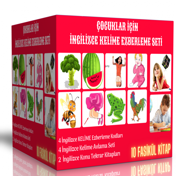 Çocuklar İçin İngilizce Kelime Ezberleme Seti (10 Fasikül Kitap) ürün görseli 1