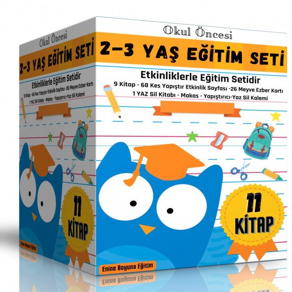 Okul Öncesi 2-3 Yaş Eğitim Seti  9 Kitap + 2 Etkinlik Seti ürün görseli 1