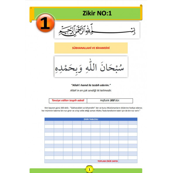 Seçilmiş Çeteleli 33 Zikir Kitabı - Resim 2