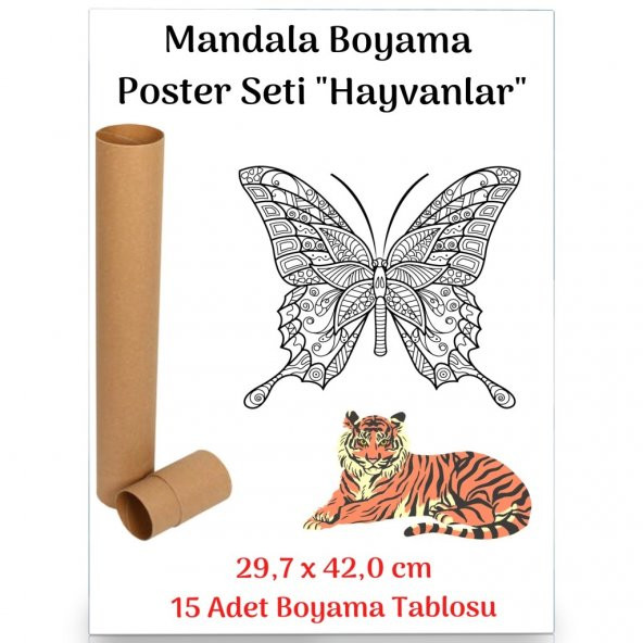 Mandala Poster Tablosu 15 Adet (30 cm x42 cm) ürün görseli 1