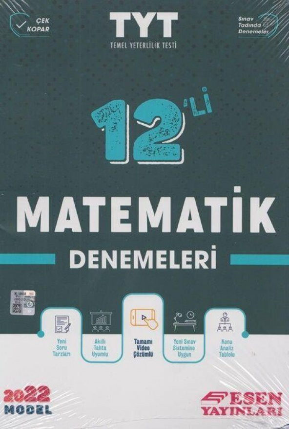2022 TYT Matematik 12 li Denemeleri Esen Yayınları ürün görseli 1