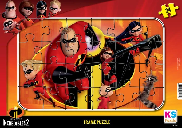 KS Puzzle 24 Parça Incredibles Frame Puzzle - Resim 2
