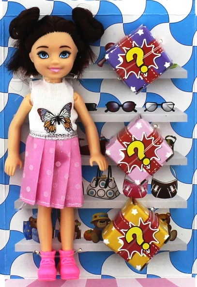 Baonier Beyaz Kelebek Elbiseli Sürpriz Paket Bebek ürün görseli 1